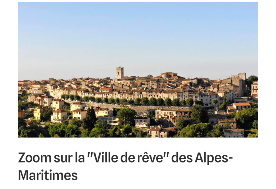 Au Palmarès « Ville de rêve » : Vence au top des communes des Alpes-Maritimes !