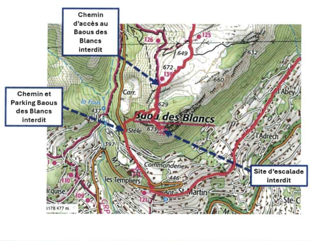 Interdiction temporaire d’accès au Baou des Blancs Interdiction temporaire d’accès au Baou des Blancs
